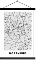 Posterhanger incl. Poster 40x60 cm - Schoolplaat - Kaart - Dortmund - Stadskaart - Duitsland - Plattegrond - Textielposter - Zwarte latten - Plattegrond