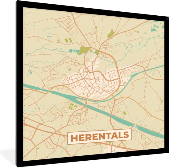 Fotolijst Incl Poster Vintage Plattegrond Herentals Kaart Stadskaart Bol Com