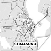 Affiche Plan de ville - Allemagne - Carte - Stralsund - Plan d'étage - 50x50 cm