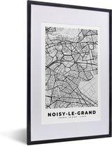 Fotolijst incl. Poster - Noisy-le-Grand - Plattegrond - Frankrijk - Kaart - Stadskaart - 40x60 cm - Posterlijst