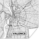 Poster Kaart - Stadskaart - Valence - Plattegrond - Frankrijk - 30x30 cm