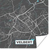 Affiche Blauw – Allemagne – Carte – Plan de Ville – Carte – Velbert - 50x50 cm