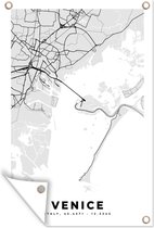 Tuinposters buiten Kaart - Venetië - Zwart Wit - Stadskaart - Plattegrond - 60x90 cm - Tuindoek