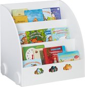 Relaxdays kinderboekenkast wit - kinderkast boeken - boekenrek kinderkamer - rek babykamer