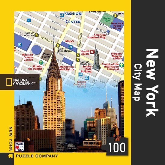 New York city map Mini 100 piece jigsaw puzzle | bol.com