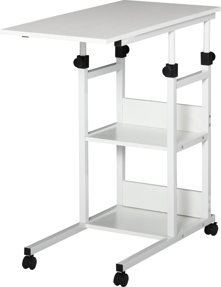HOMCOM Moderne Salontafel, 2-Delige Set, Vierkant, MDF en Metaal, Perfect voor Kleine Ruimtes, Zwart