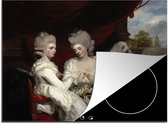 KitchenYeah® Inductie beschermer 65x52 cm - The Ladies Waldegrave - Schilderij van Joshua Reynolds - Kookplaataccessoires - Afdekplaat voor kookplaat - Inductiebeschermer - Inductiemat - Inductieplaat mat