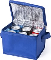 2x stuks kleine mini koeltassen blauw sixpack blikjes - Compacte koelboxen/koeltassen