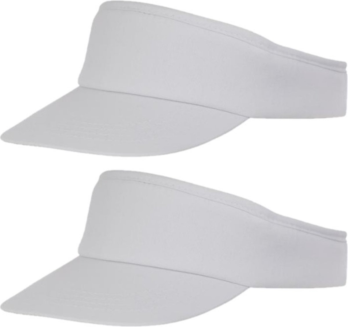 Bullet Sunvisor zonneklep voor volwassenen - 4x stuks - Wit - Katoenen verstelbare zonneklep - Dames/heren