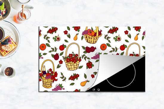 KitchenYeah® Inductie beschermer 89.6x51.6 cm - Mand - Fruit - Patronen - Kookplaataccessoires - Afdekplaat voor kookplaat - Inductiebeschermer - Inductiemat - Inductieplaat mat