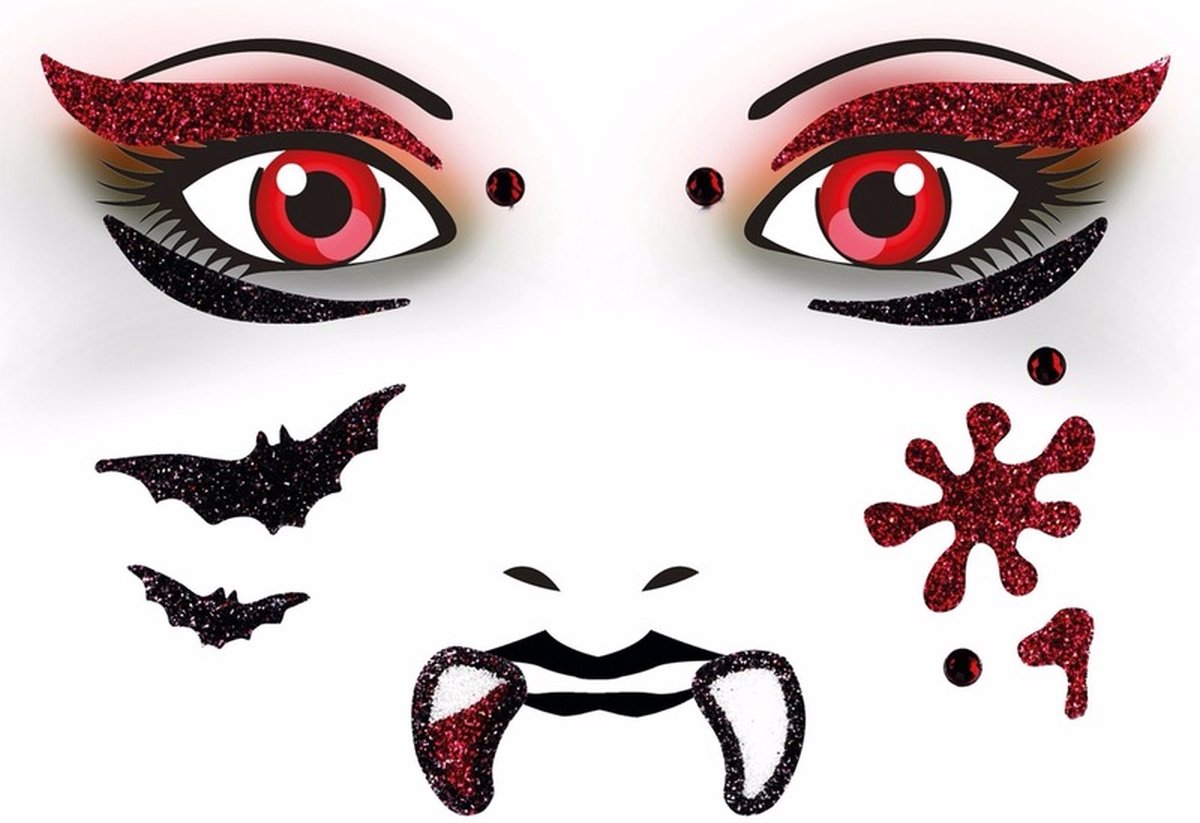 HERMA Face Art Glitter Sticker Halloween Vampire / Vampier