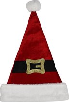 Bonnet de Noel rouge avec ceinture de Noel pour adultes - Accessoires costumes de Noël - Kerstarikelen