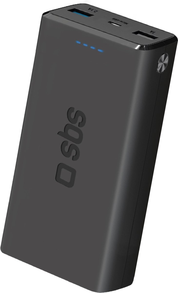 SBS Fast Charge Triple USB / USB-C Powerbank 20.000 mAh - Zwart