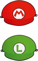 Chapeaux à thème de fête Super Mario 16x pièces - Articles de fête - Fêtes d' anniversaire Kinder