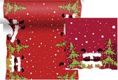 Nappe en papier avec chemin de table thème Noël - Table de Noël