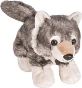 Pluche dieren knuffels Wolf van 18 cm - Knuffeldieren wolven speelgoed