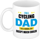 Cycling dad cadeau beker / mok - wit - kado fietser / wielrenner - papa / verjaardag / Vaderdag