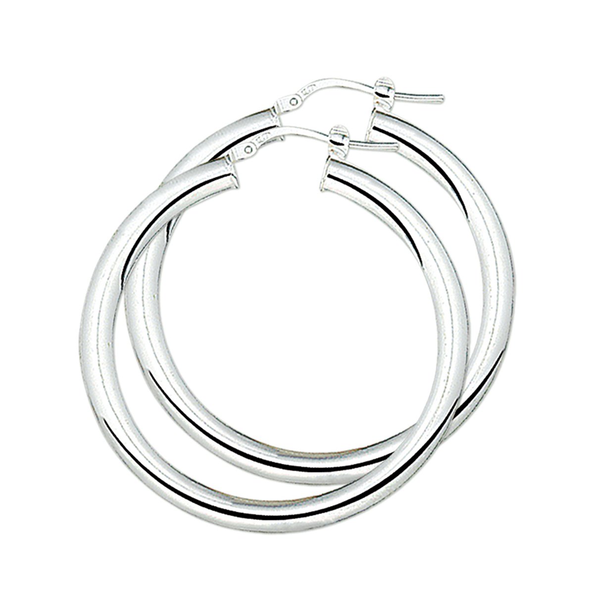 TFT oorringen Ronde Buis Zilver Glanzend 5 mm x 38 mm