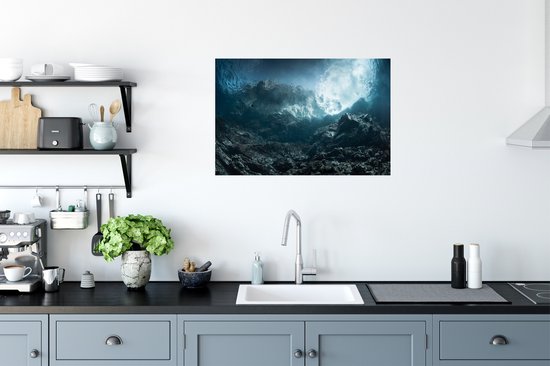 Poster Roches sombres sous l'eau 60x40 cm - Tirage photo sur Poster (décoration murale)