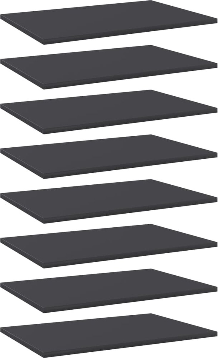 VidaLife Wandschappen 8 st 60x40x1,5 cm spaanplaat grijs