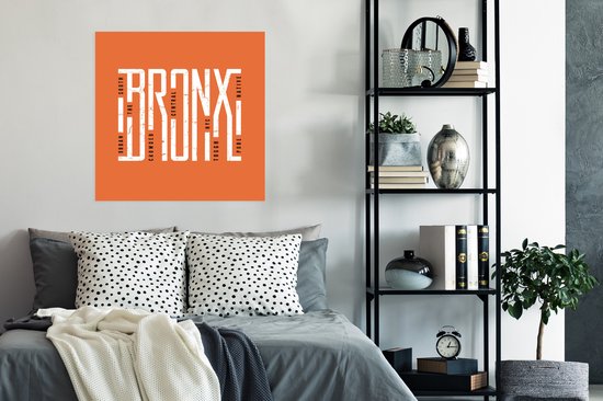 Illustration Bronx sur fond orange 75x75 cm