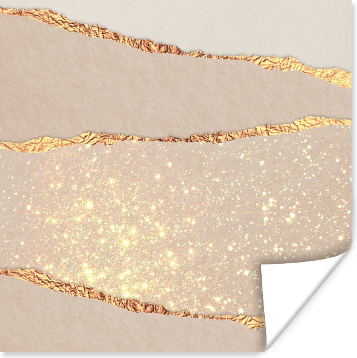 Poster Glitter - Luxe - Gold - Abstract - 75x75 cm