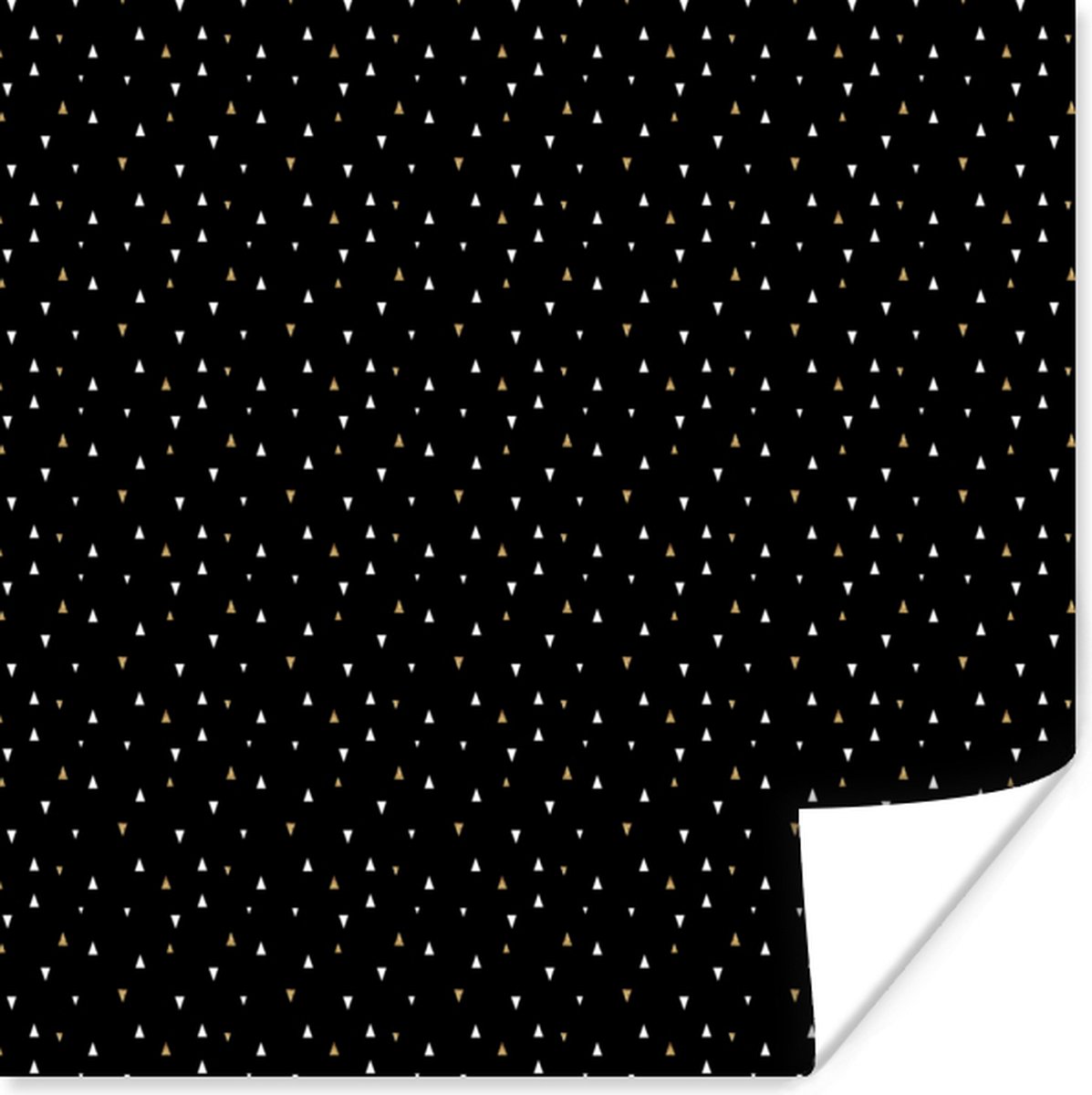 Poster Driehoek - Patronen - Goud - 75x75 cm