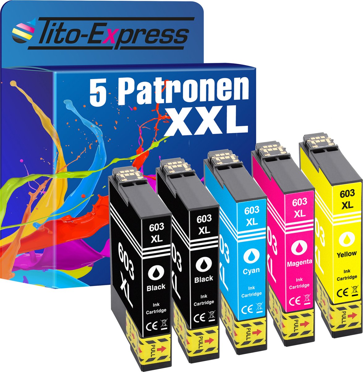 Tito-Express Epson 603 XL 5x inkt cartridge alternatief voor Epson 603XL XP 3200 XP 4200 XP 3205 XP 4205 Workforce WF 2930 WF 2935 WF 2910 WF 2950 - Tito-EXpress