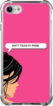 GSM Hoesje iPhone SE 2022/2020 | iPhone 8/7 Cover Case met transparante rand Woman Don't Touch My Phone