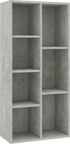 vidaXL - Boekenkast - 50x25x106 - cm - bewerkt - hout - betongrijs