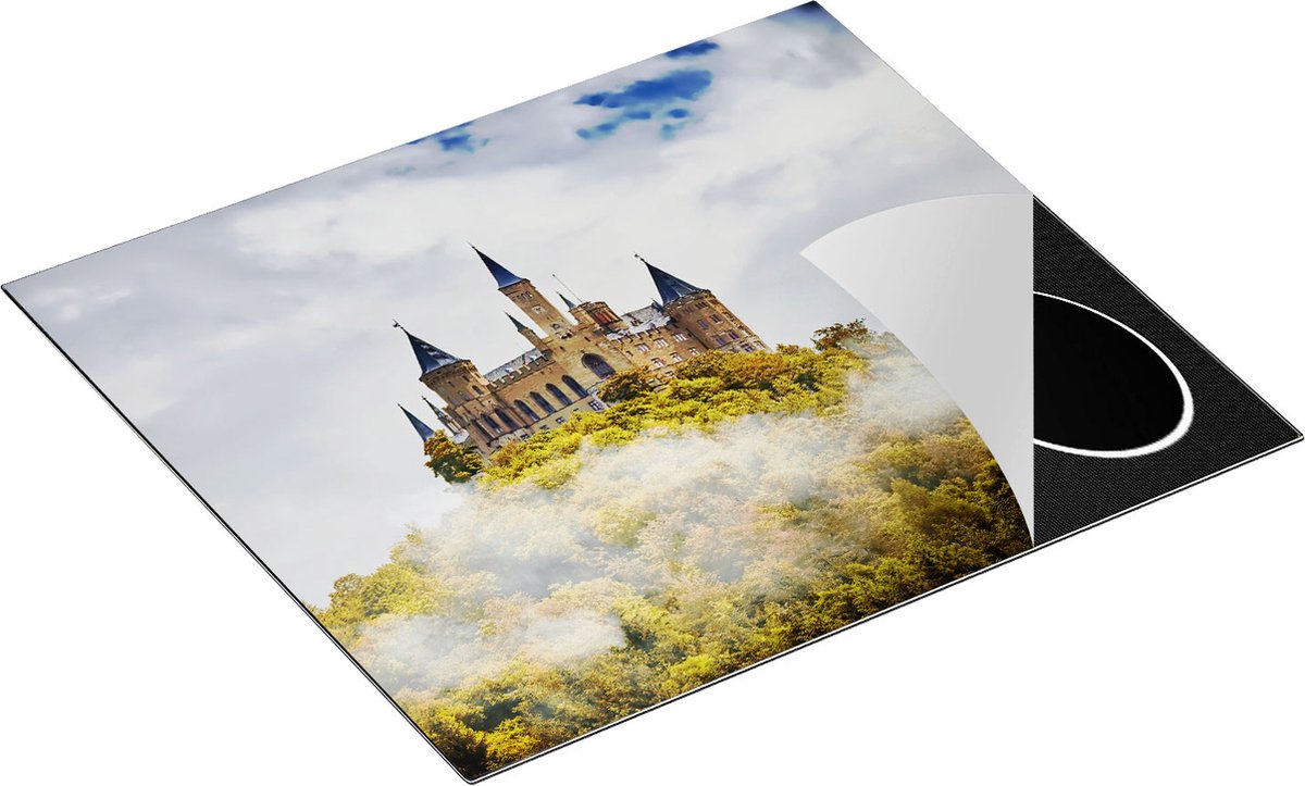 Chefcare Inductie Beschermer Kasteel op de Berg in het Bos - 60x52 cm - Afdekplaat Inductie - Kookplaat Beschermer - Inductie Mat