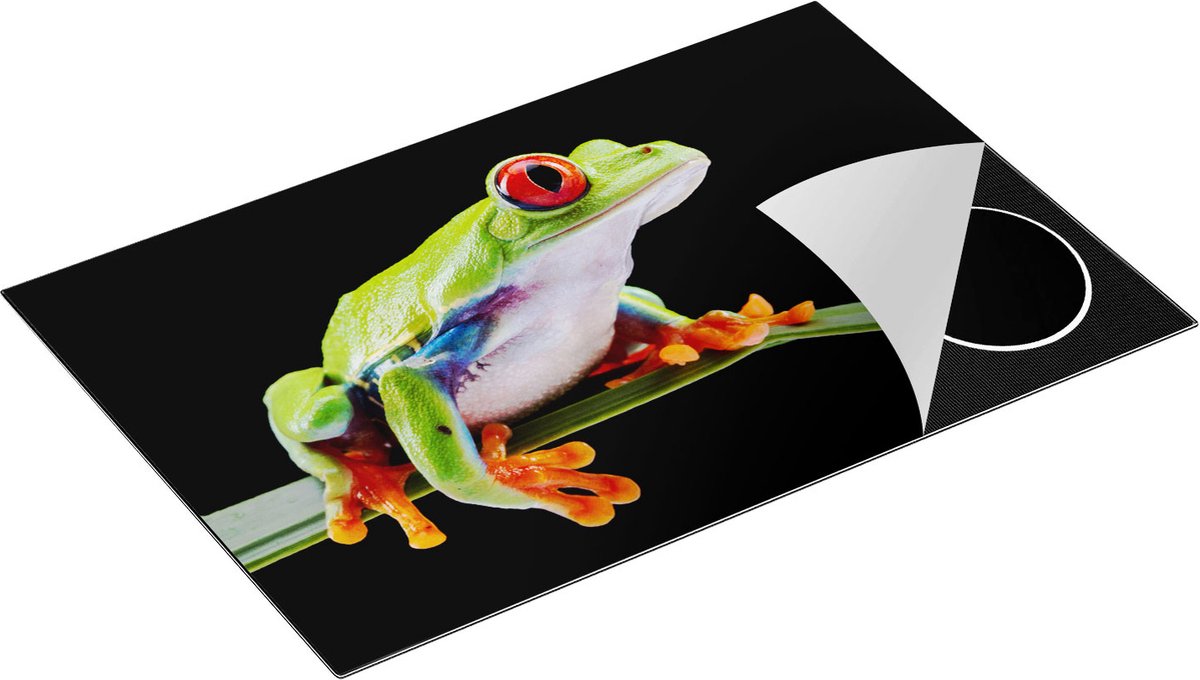 Chefcare Inductie Beschermer Kikker met Rode Ogen op een Plant - 80x50 cm - Afdekplaat Inductie - Kookplaat Beschermer - Inductie Mat
