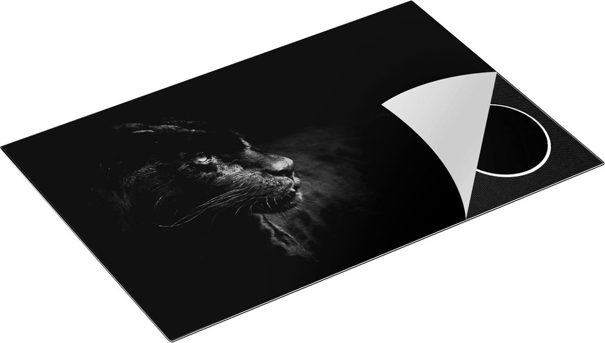 Chefcare Inductie Beschermer Zwarte Panter - Zwart Wit - 83x51,5 cm - Afdekplaat Inductie - Kookplaat Beschermer - Inductie Mat