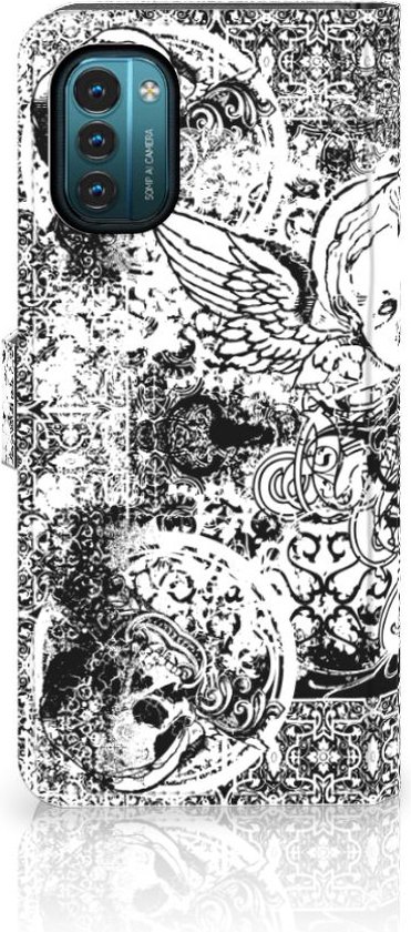 Coque de téléphone Nokia G11 | Portefeuille G21 Book Case Skulls Angel