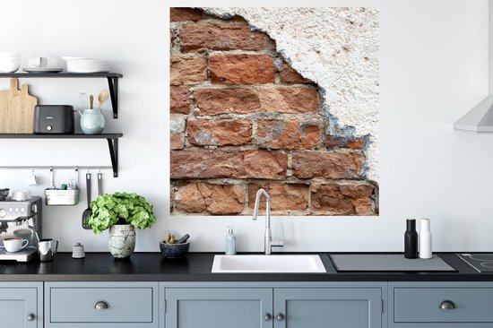 Stickers muraux - Film autocollant - Brique - Plâtre - Mur - 100x100 cm - Film adhésif - Stickers muraux Chambre d'enfant - Papier peint autocollant XXL