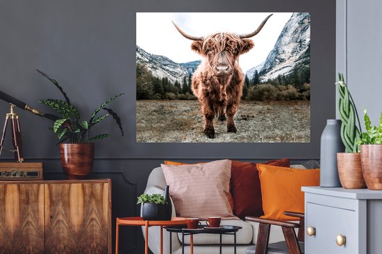 Stickers muraux - Highlander écossais - Berg - Animaux - 120x90 cm - Film Adhésif