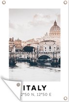 Tuindecoratie Rome - Italië - Zomer - Skyline - 40x60 cm - Tuinposter - Tuindoek - Buitenposter