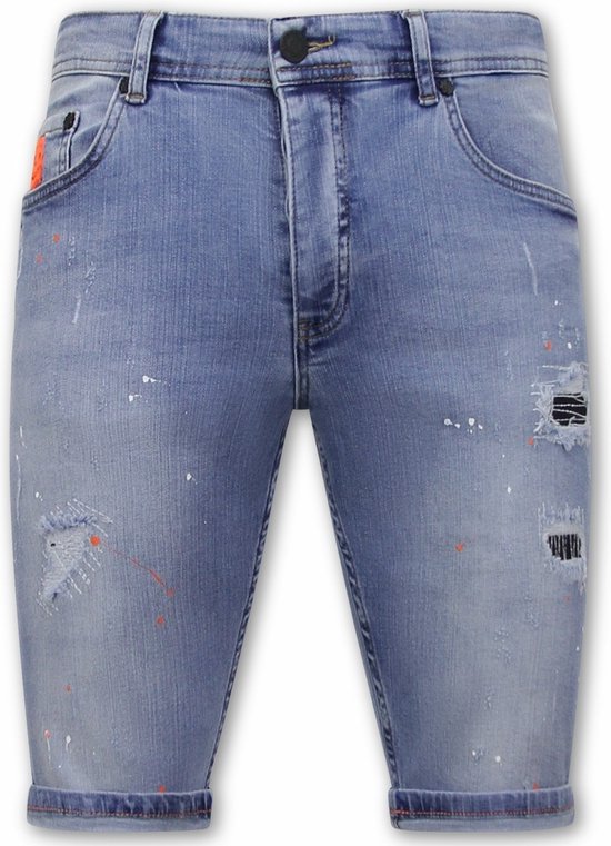 Heren Denim Korte Jeans Slim fit - 1048 - Blauw