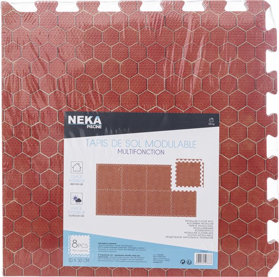 16x stuks Foam puzzelmat zwembadtegels/fitnesstegels terracotta tegeltjes 50 x 50 cm van Floorguard — afbeelding 2