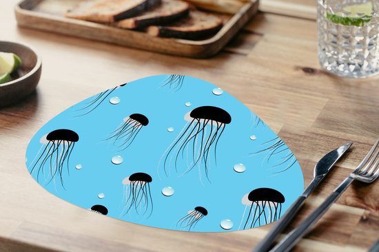 Set de table bio - Napperons de table bio - Dessous de verre - Méduses - Animaux - Motifs - 6 pièces