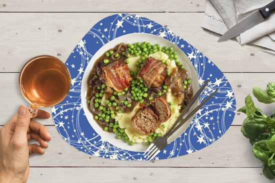 Placemat organisch - Placemats organic - Onderleggers - Schaatsen - Sterren - Winter - Kerst - Patroon - 8 stuks - Kerst - Cadeau - Kerstcadeau voor mannen, vrouwen en kinderen