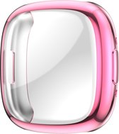 Screenprotector watch case - hoesje - geschikt voor Fitbit Versa 4 - roze