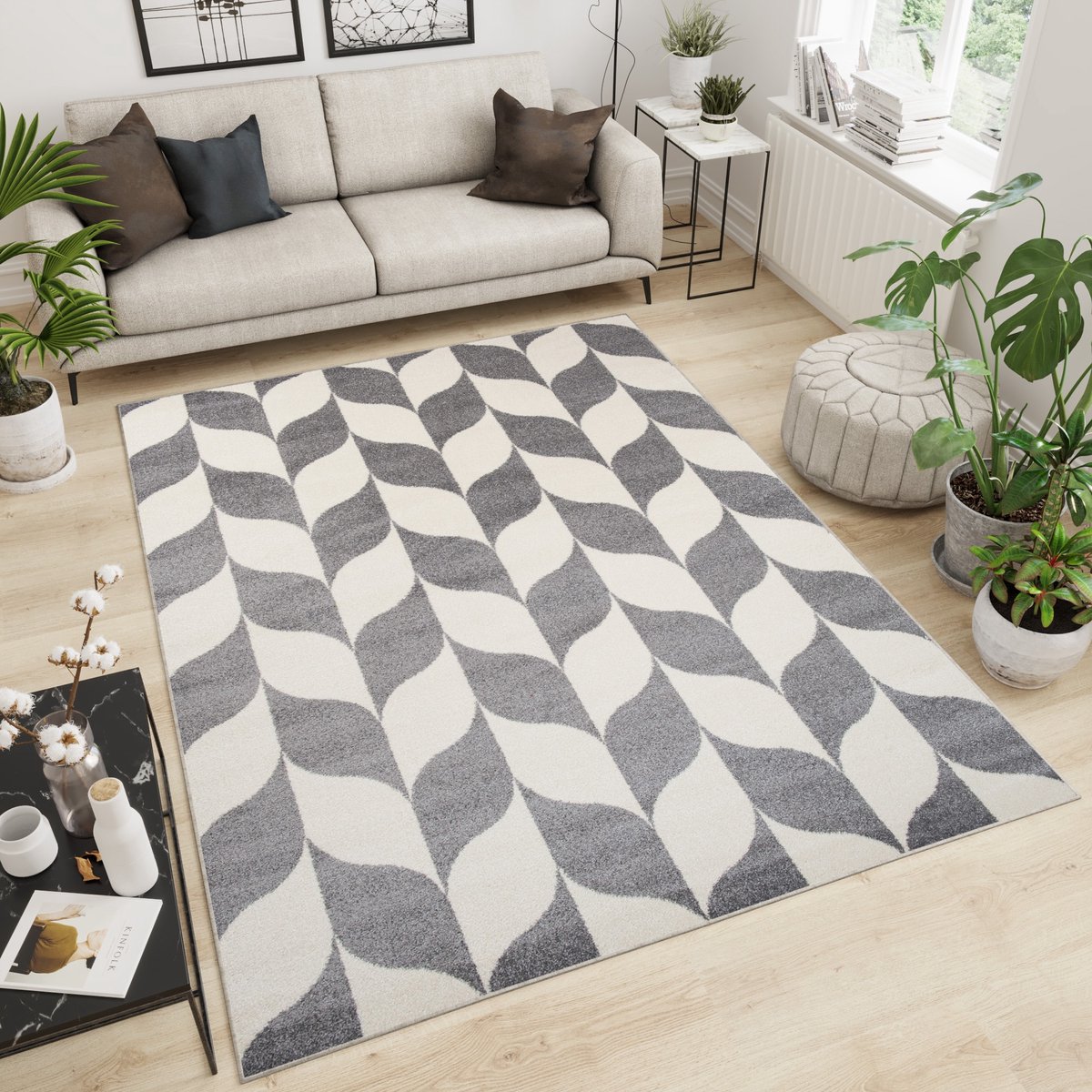 Tapiso Maroko Vloerkleed Grijs Woonkamer Carpet Maat- 160x220