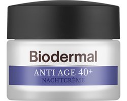 Biodermal Anti Age nachtcrème 40+ - Nachtcrème met niacinamide & peptide - Herstelt de huidconditie en verstevigt - 50ml