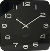 Karlsson Vintage Square - Horloge - Carré - Verre - 35x35 cm - Noir