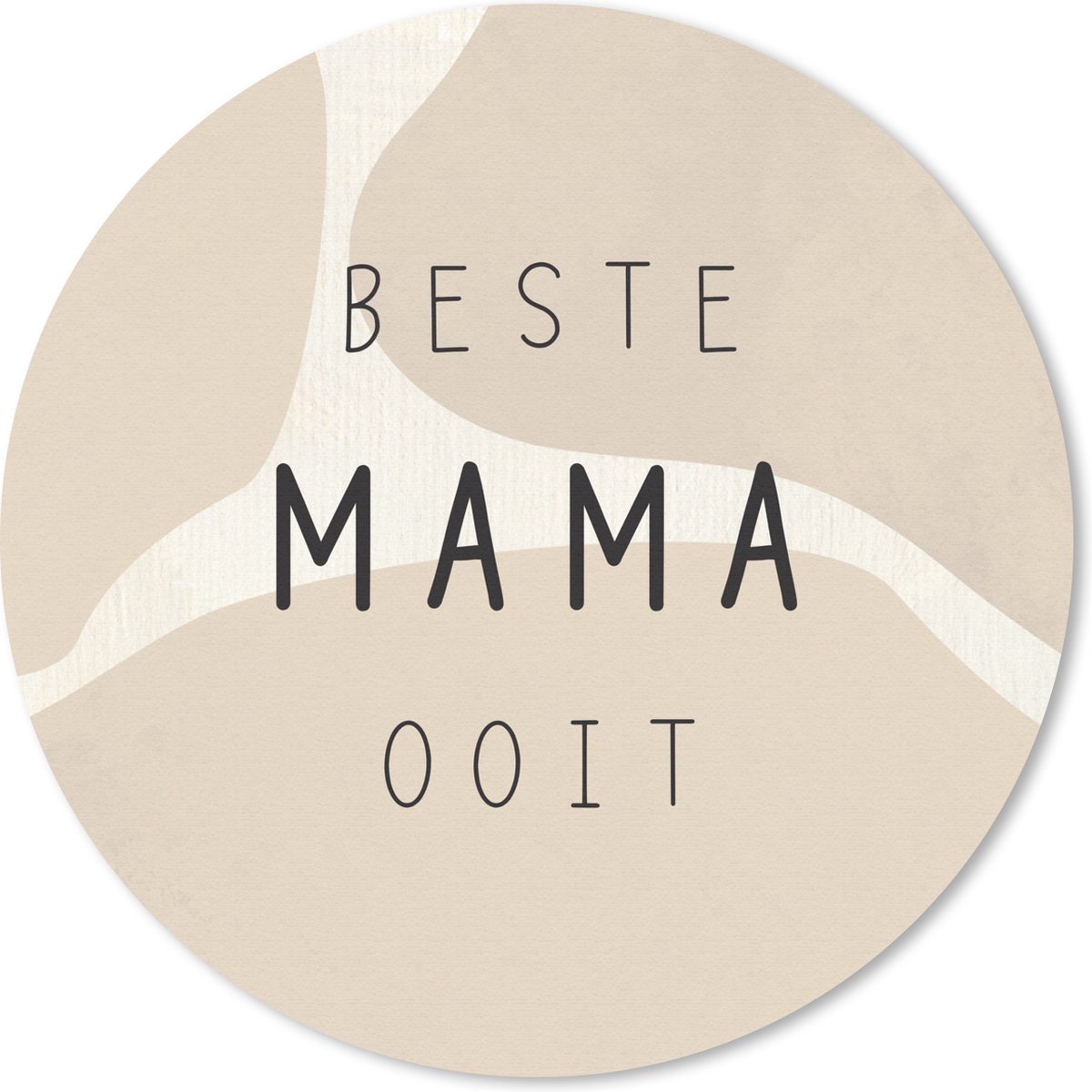 Muismat rond 40x40 cm - Mousepad Spreuken - Beste mama ooit - Quotes - Moeder - Ronde muismatten