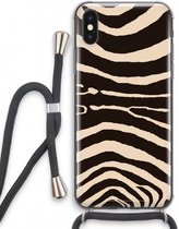 Case Company® - Hoesje met koord geschikt voor iPhone X hoesje met Koord - Arizona Zebra - Telefoonhoesje met Zwart Koord - Extra Bescherming aan alle Kanten en Over de Schermrand