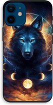 Case Company® - Hoesje geschikt voor iPhone 12 mini hoesje - Wolf Dreamcatcher - Biologisch Afbreekbaar Telefoonhoesje - Bescherming alle Kanten en Schermrand