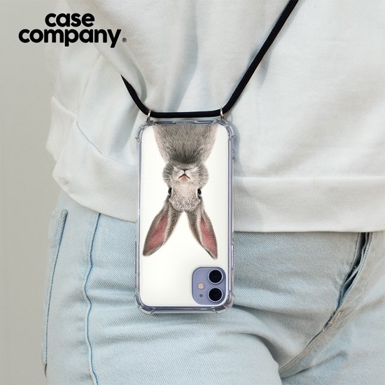 Case Company® - Coque pour iPhone 7 avec cordon - Marguerite - Coque pour téléphone avec cordon Zwart - Protection Extra sur tous les côtés et sur le bord de l'écran