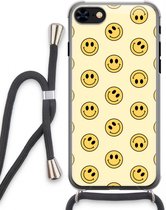 Case Company® - Hoesje met koord geschikt voor iPhone 7 hoesje met Koord - Smiley N°2 - Telefoonhoesje met Zwart Koord - Extra Bescherming aan alle Kanten en Over de Schermrand